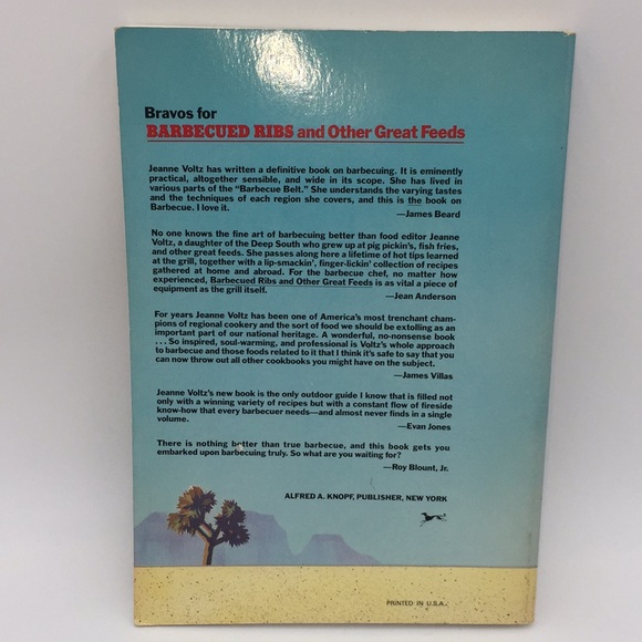 Vintage Barbecued Ribs and Other Great Feeds Cookbook 1985 BBQ by Jeanne Voltz - Picture 3 of 10